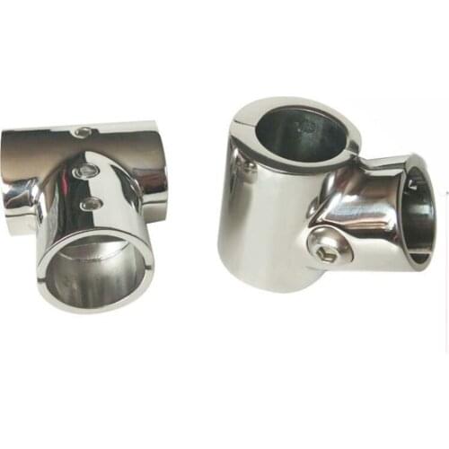 Silver Boat Hand Rail Fittings - 90 Degree Tee- Marine Grade Stainless Steel 22mm