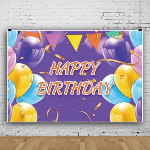 Bunting Balloons Birthday Congratulation Background for Portrait Photography Party Decors Backdrops Photocall Studio Accessories