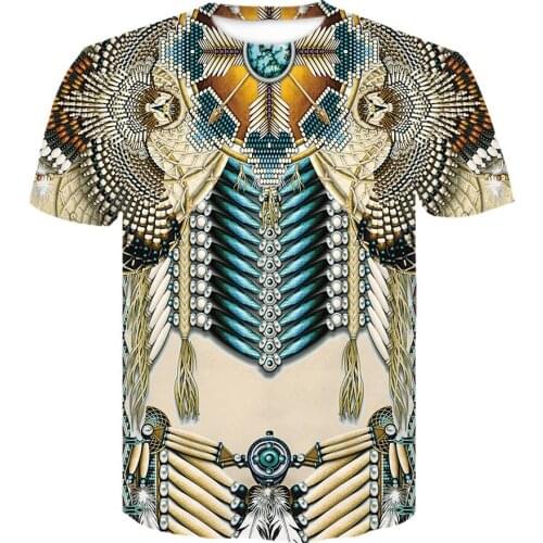 3D Printed Native Indian T Shirt Brand Harajuku T-shirt Hip Hop Tops Mens tshirt 2021 Summer Baroque Clothes t-shirt
