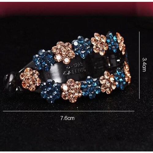 Beautiful Womens Claw Hair Hairpin Slide Banana Ponytail Clips Crystal Party Flower