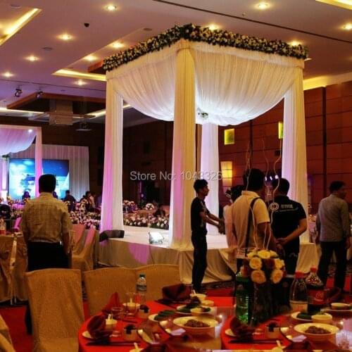 Fashion white 1.8m wedding decorate square canopy / chuppah arbor drape with topper