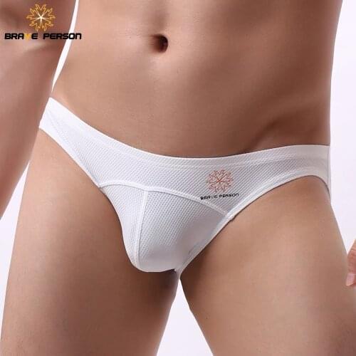 BRAVE PERSON Mens Sexy Underwear Nylon Bikini Breathable Mesh Briefs Men Panties B1178