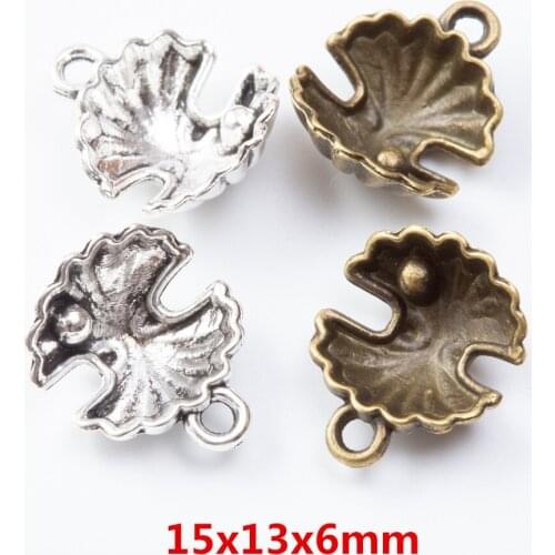 70 pieces of retro metal zinc alloy shell pendant for DIY handmade jewelry necklace making 7301