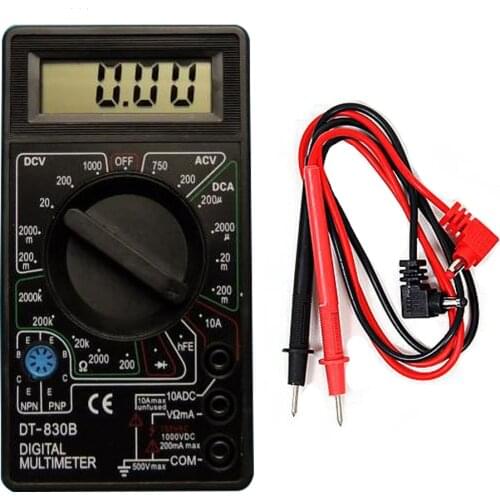 New Mini Portable Digital Multimeter AC/DC Voltmeter Ammeter Ohmmeter Multimeter Tester DT-830B Black