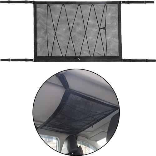 Car Ceiling Storage Mesh Auto Interior Roof Luggage Net Bag Truck Automotive Organizer Car Accessories