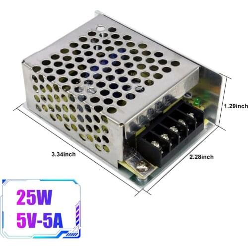S-25-5 DC 5V 5A 25W Switching Power Supply Lighting Transformer For LED Strip Light Switching Power Adapter Driver Tools