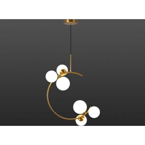 Glass Ball LED Ceiliing Lamp Aisle Dining room Parlor Bar Coffee Shop Ceiling Lights G9 Bulb Gold Atmosphere Decoration Hanglamp