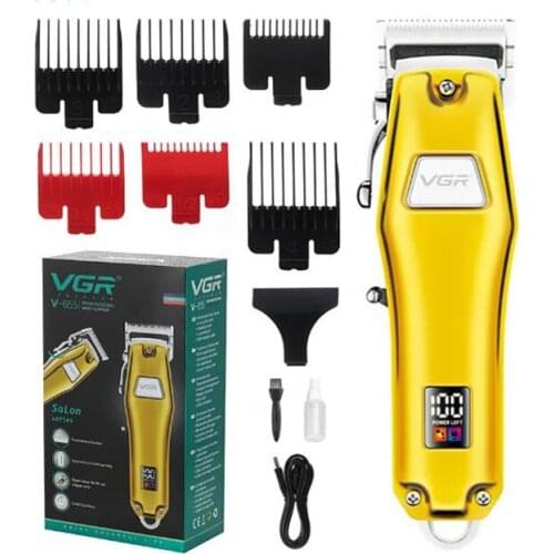 VGR 655 hair trimmer rechargeable hair clipper haircut machine oil head clipper push white hair carving10W powerful clipper LCD