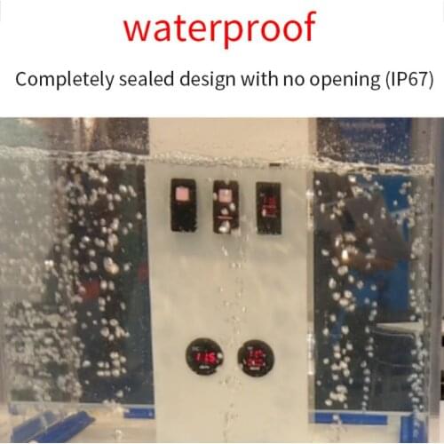 40GF DC 12V/24V Car Boat Voltmeter Battery Monitor IP67 Waterproof LED Voltage Gauge