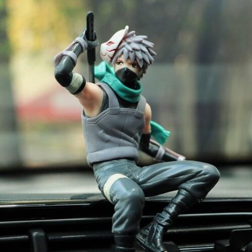Anime Naruto Figure Action Hatake Kakashi teacher Shippuden Car Decoration PVC Toys Dark Kakashi figurine Doll Christmas Gift