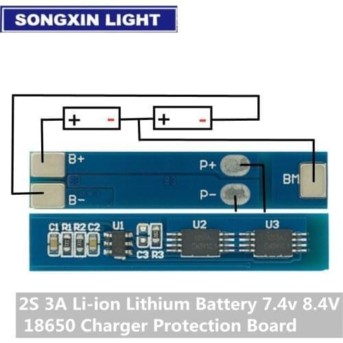 10PCS 2S 3A Li-ion Lithium Battery 7.4v 8.4V 18650 Charger Protection Board bms pcm for li-ion lipo battery cell pack MODU