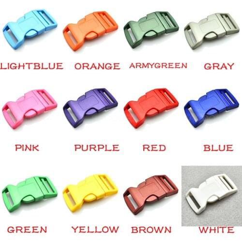 120pcs 1"Plastic Colorful Contoured Side Release Buckles For Paracord Bracelet Dog Collar Harness Backpack Webbing 25.5mm