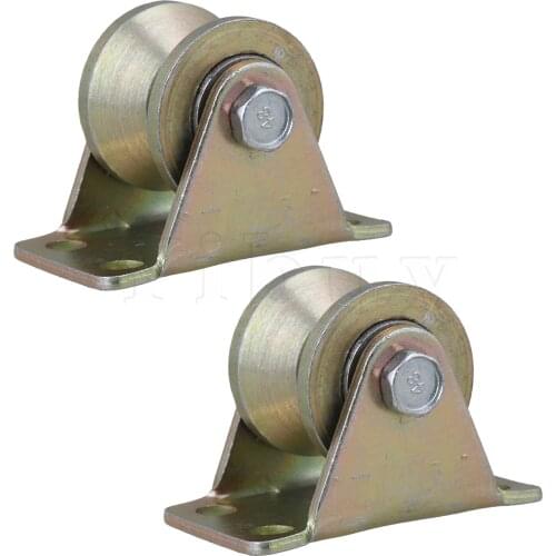 2 x 45# Steel 1.2" V Type Rigid Caster Wheel Industrial Part 300KG Load