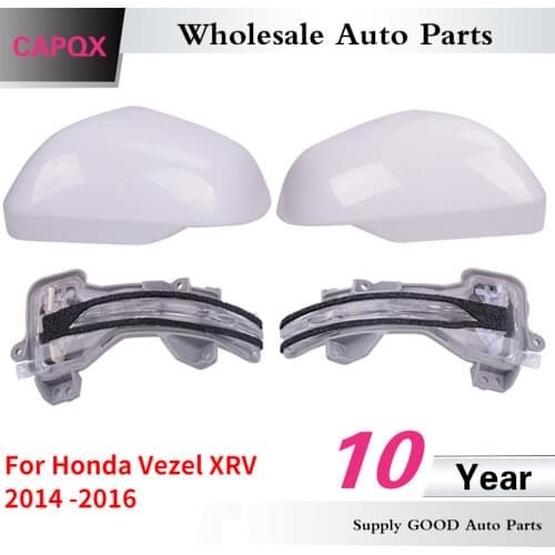 CAPQX 4PCS Rearview Mirror LED light Lamp flashes & mirror side cover cap house hood 34300-T0A-H01 For VEZEL XRV 2014 2015 2016