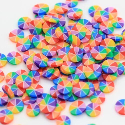 5mm Round Rainbow Color Polymer Clay Simulation Candy Sprinkles Party Decoration Confetti Fillers