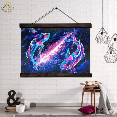 Abstract Light Fish Wall Art Canvas Prints Painting Frame Scroll Painting Poster Decorative Picture Art Print Wall Poster