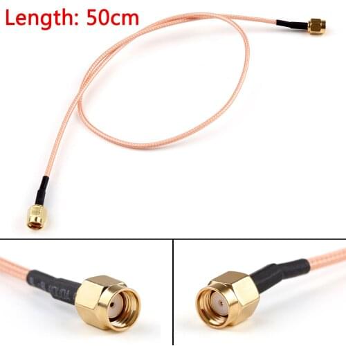 Artudatech 50cm RG316 Cable RP.SMA Male Jack To RP.SMA Male Jack Straight Pigtail 20in FPV Connector Parts