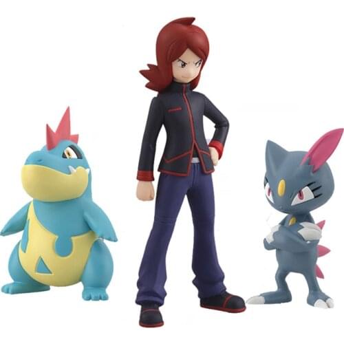 Bandai Limited Original Pokemon Pb 1/20 Scale World Doll SILVER ALLIGATES NYULA Croconaw Sneasel Action Figure Collection Model