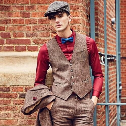 Brand Men Clothing2016Autumn Winter 31.2%Wool men casual slim fit suit vest waistcoat men woolen formal wedding gilet V-Neck