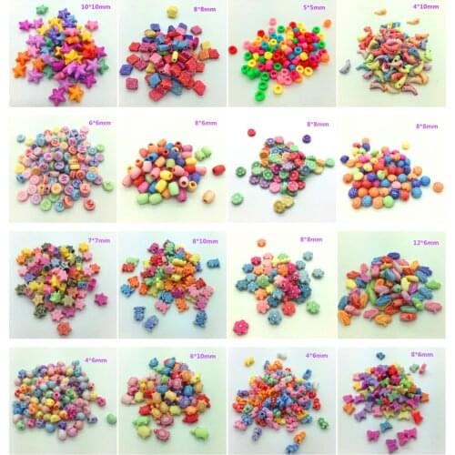 50pcs Mix Color Acrylic Perforation Beads Jewelry Making Clothing Beads Jewelry Crafts DIY Childrens Toys U Pick #40-78