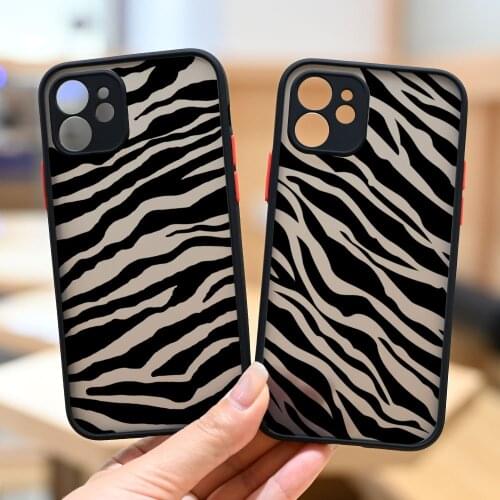 JAMULAR Zebra Print Clip Art Phone Case For iPhone XS MAX 11 Pro 12 X XR 7 SE20 8 6Plus Fashion Silicone Rubber Hard Cover Funda