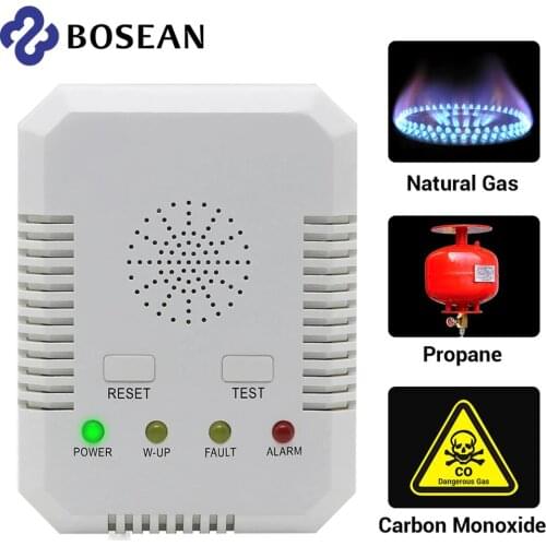 Natural Gas CO Gas Leak Detector Carbon Monoxide Combustible Gas Detector Alarm Determine Tester for Home with Valve