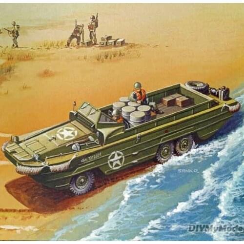 DIYMyModel USA DUKW amphibious transport vehicle DIY Handcraft Paper Model KIT Handmade Toy Puzzles Gift Movie props