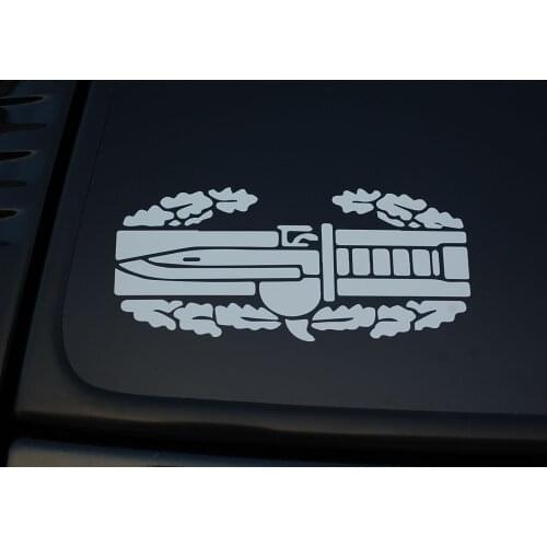 For Combat Action Badge Vinyl Sticker Decal (V226) Insignia US Army Military Vet NRA Car Styling