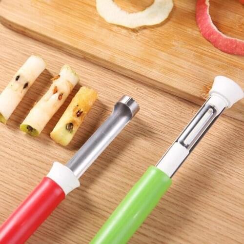 Home Pear Bell Twist Fruit Core Seed Apple Corer Pitter Remover Pit Kitchen Tool Knife Two-in-one Shrink Fruit Peeler Cocina