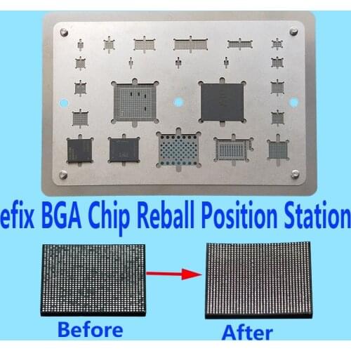 Efix BGA Chip Reball Stencil A8 A9 A10 Soldering Station Iron Welding Flux Fix iPhone 6 6s 7 Plus NAND IC Tools Kit Motherboard