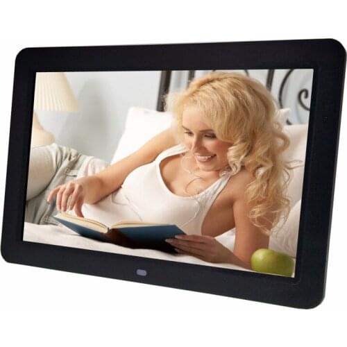 12 inch high resolution wide screen electronic album digital photo frame support SD and USB drive play picture and video