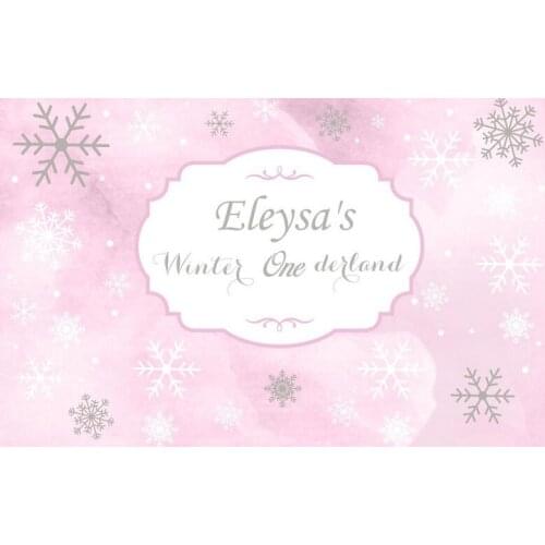 Custom winter wonderland snowflake pink photography backgrounds High quality Computer print party backdrops