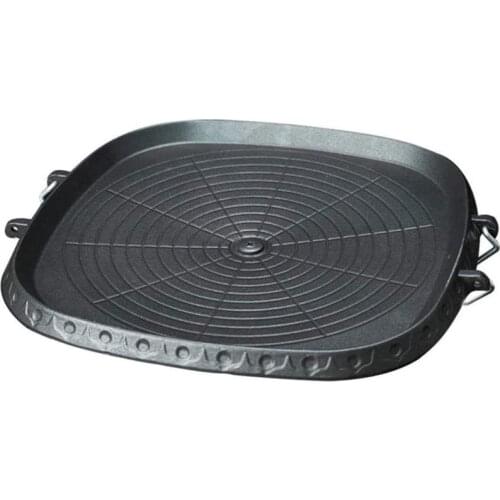 Korean Smokeless Bakeware Grill Pan Non-stick Barbecue Tray Stovetop Plate For Kitchen Indoor Outdoor Party Camping BBQ Grilling