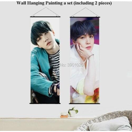 Korea kpop v jin suga rm Hanging Wall Scroll Painting picture 50cmx150cm boyfriend Kim Tae Hyung gift wall poster home painting