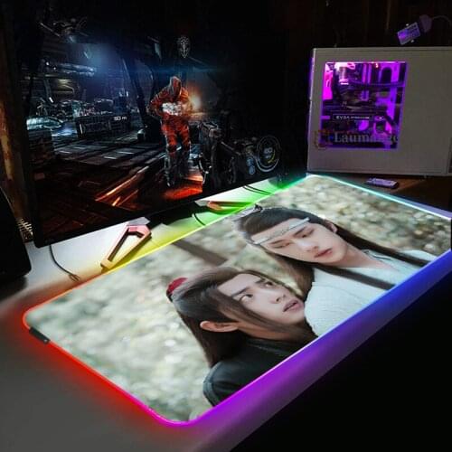 Modaozushi Mouse Pad Rgb Gaming Computer Pc Mats Company Desk Table Protector Carpet Keyboard Mousepad Xxl Led Gamer Pink Xl Mat