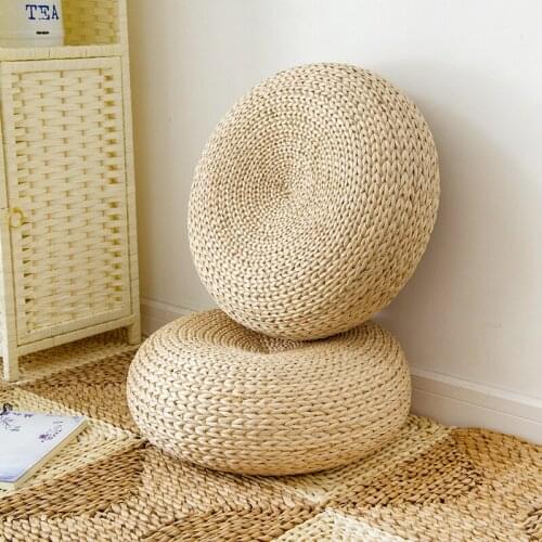 Round Natural Weave Straw Handmade Pillow Floor Yoga Seat Mat Thickening Chair Tatami Meditation Window Cushion