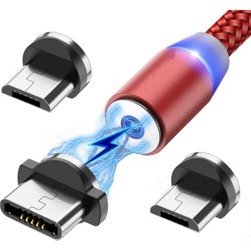 Magnetic Micro USB Type C Charger Cable For Samsung Galaxy S20 A51 A71 A7 A5 Huawei P30 Honor 9C Redmi 7A Umidigi Android Phone