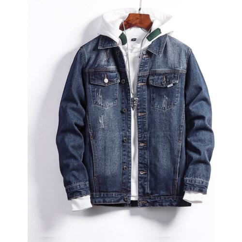 Big Size 5XL 6XL 7XL Mens Denim Jacket 2020 spring winter New Casual Loose Trucker Jean Jacket fat brand clothes