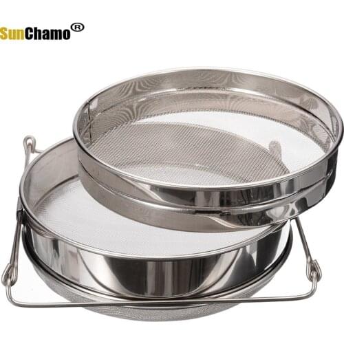 New Double Layer Honey Sieve Strainer Mesh Stainless Steel Honey Filter Strainer Reusable Beekeeping Honey Sieve Tool