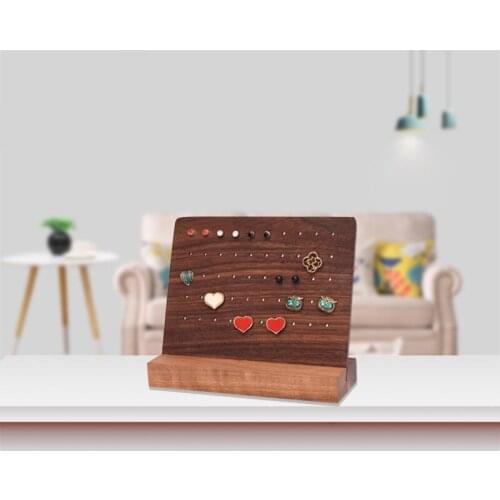 New Fashion Black Walnut Earrings Display Tray Stand Up Earrings Display Holder Earrings Storage Tray