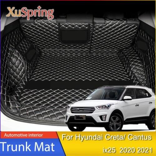 Rear Tail Car Trunk Mat Durable Boot Carpets Cargo Liner Cover Protective Styling For Hyundai Creta/ Cantus ix25 2020 2021