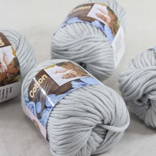 Sale 4 Ball x 50g Super Soft Pure Cotton Chunky Shawl Hand Knitting Womens Yarn Soft Sage 422-34-4