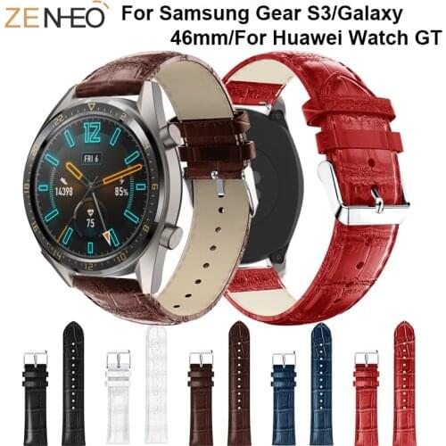 Leather strap for Samsung Gear S3 Frontier Classic Bracelet wristband Replace For Huawei Watch GT watch band Leisure and comfort