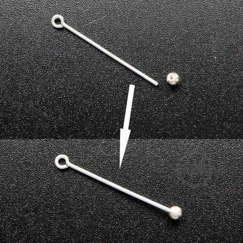 13-33mm 925 sterling silver screw ball pin for beading pendant bail DIY supplies 1512012