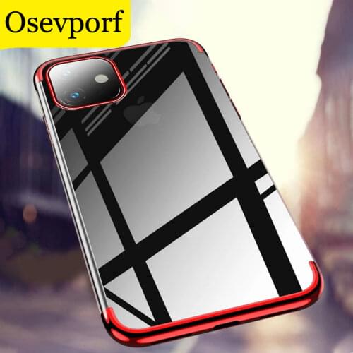 Plating Silicone Case For iPhone 11 12 Pro Max XS Max XR X Case Transparent Soft TPU Cover For iPhone 12Mini 6 S 7 8 Plus Coque