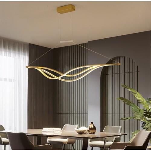 NEO GLeam Gold or Black Modern LED Chandelier Fixtures Luminaire For Kitchen Living Dining Room Cord Hanging Home Chandeliers