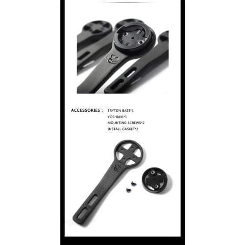 Rolling stone 3K Carbon Fiber Road Bike Cycling Computer Stopwatch Speedometer for Garmin Cateye Bryton Gopro Light Holder