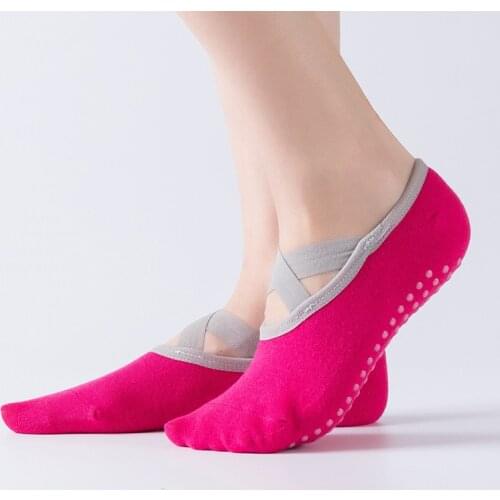 Women Breathable Anti-friction Women Yoga Socks Silicone Non Slip Pilates Barre Breathable Sports Dance Socks Cotton Socks