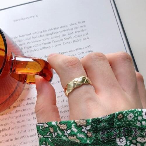 Minimalist 925 Sterling Silver 18K Gold Wavy Adjustable Line Stackable Promise Ring Women Band Luxury Everyday Rings US Size