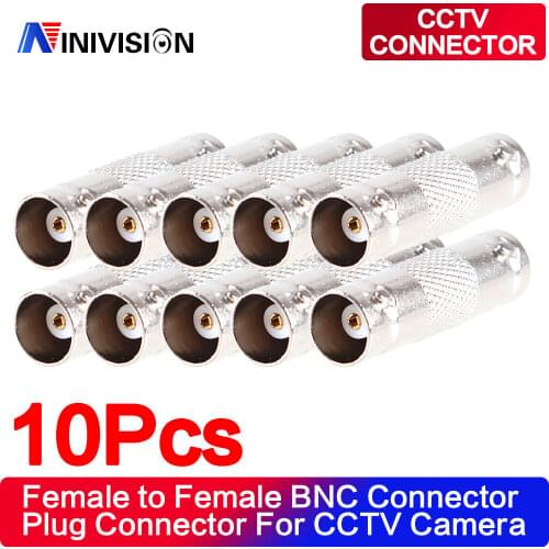 10pcs BNC Female to Female Inline Coupler Coax BNC Connector Extender for CCTV Camera Security Video Surveillance System